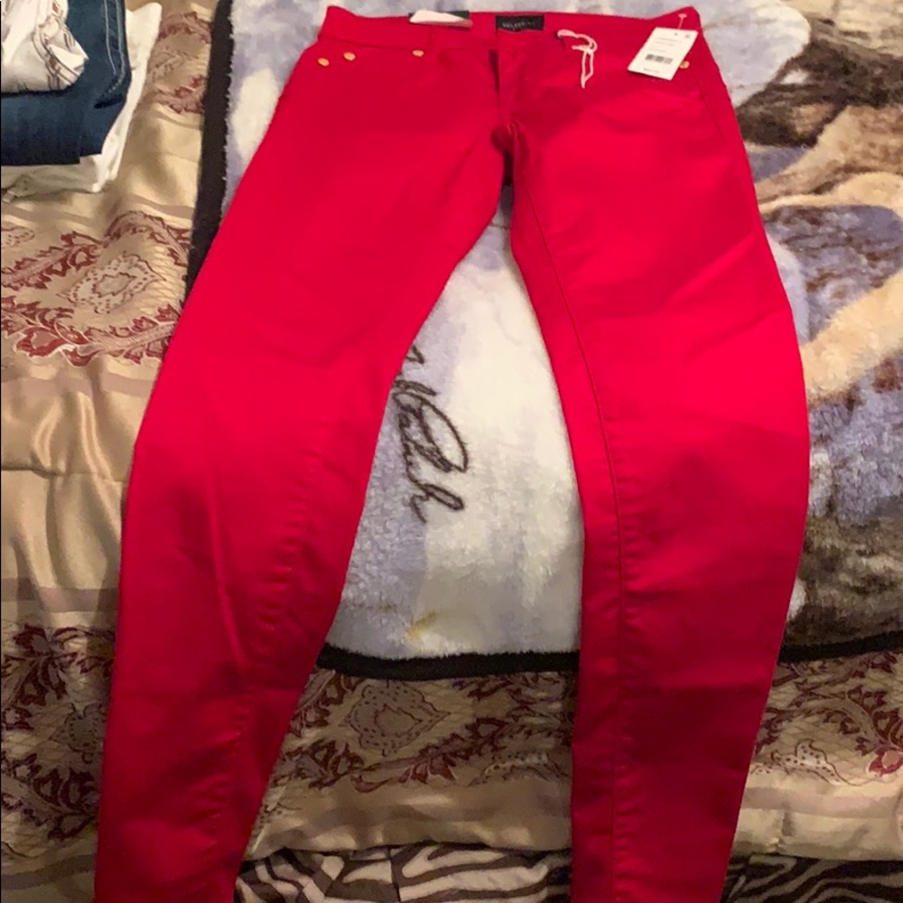 Vibrant red jeans